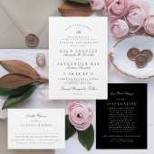 Klassische elegante Schwarz-Weiß-Hochzeit Begleitkarte