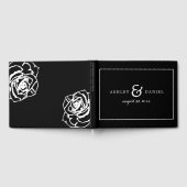 Klassische Elegante Schwarz & Weiß Hochzeit Gästebuch (Voll)