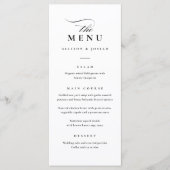 Klassische Elegante Schwarz-Weiß-Hochzeit Menükarte (Vorderseite)