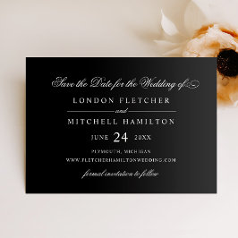 Klassische Elegante Schwarz-Weiß-Hochzeit Save The Date