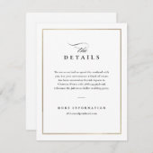 Klassische elegante Schwarz-Weiß-Hochzeitsdetails Begleitkarte (Vorne/Hinten)