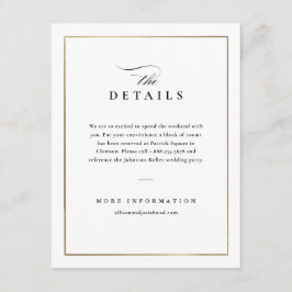 Klassische elegante Schwarz-Weiß-Hochzeitsdetails Begleitkarte