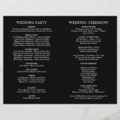 Klassische, elegante Schwarz-Weiß-Hochzeitsprogram (Rückseite)