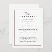 Klassische elegante Schwarz-Weiß-Hochzeitsrichtung Begleitkarte (Vorne/Hinten)