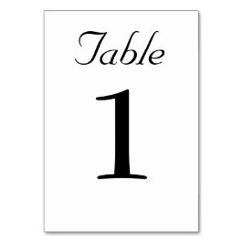 Klassische Elegante Schwarz-Weiß-Rustikale Hochzei Tischnummer