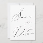Klassische Elegante Schwarz-weiße Hochzeit Save The Date (Vorderseite)