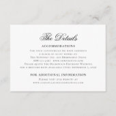Klassische Elegante Schwarz-weiße Hochzeitdetails Begleitkarte (Vorderseite)