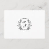 Klassische Elegante Schwarz-weiße Hochzeitdetails Begleitkarte (Rückseite)