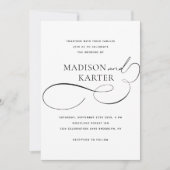 Klassische Elegante Schwarz-weiße Unendlichkeit un Einladung (Vorderseite)