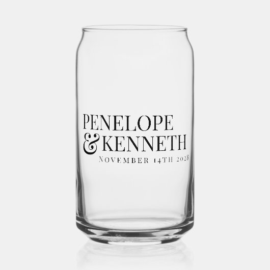 Klassische elegante schwarze, einfache, benutzerde dosenglas (Vorderseite)