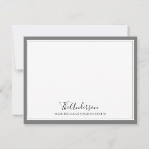 Klassische, elegante Script-Familie Gray Square Bo Mitteilungskarte