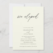 Klassische Elegante Script Foto Elopement Wedding Einladung (Vorderseite)
