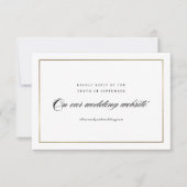 Klassische, elegante Script Gold Wedding Website RSVP Karte (Vorderseite)