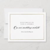 Klassische, elegante Script Gold Wedding Website RSVP Karte (Vorderseite)