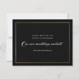 Klassische, elegante Script Gold Wedding Website RSVP Karte
