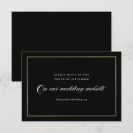Klassische, elegante Script Gold Wedding Website RSVP Karte