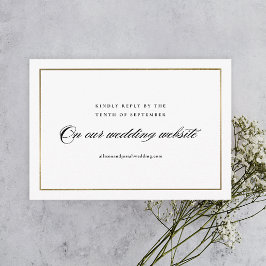 Klassische, elegante Script Gold Wedding Website RSVP Karte