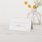 Klassische Elegante Script Gray Chic Wedding Platzkarte (Vorderseite)
