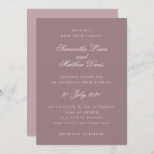 Klassische Elegante Script Lila Mauve Wedding