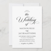 Klassische Elegante Script Minimalistisch Wedding Einladung (Vorderseite)