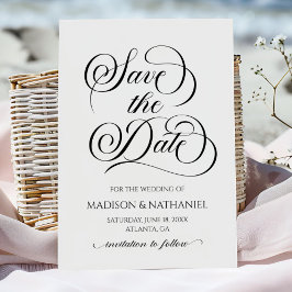 Klassische Elegante Script Minimalistisch Wedding Save The Date