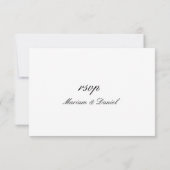 Klassische Elegante Script Name Schwarz-weiß Weddi RSVP Karte (Rückseite)