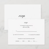 Klassische Elegante Script Name Schwarz-weiß Weddi RSVP Karte (Vorne/Hinten)