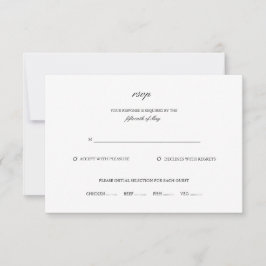 Klassische Elegante Script Name Schwarz-weiß Weddi RSVP Karte