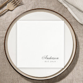 Klassische Elegante Script Personalisiert Name Wed Serviette