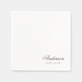 Klassische Elegante Script Personalisiert Name Wed Serviette (Vorderseite)