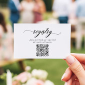 Klassische Elegante Script QR Code Duwer Registry Mitteilungskarte