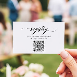 Klassische Elegante Script QR Code Duwer Registry Mitteilungskarte