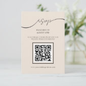 Klassische Elegante Script QR Code Wedding RSVP Ca Begleitkarte (Stehend Vorderseite)