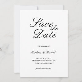 Klassische Elegante Script Schwarz-weiße islamisch Save The Date