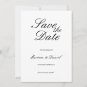 Klassische Elegante Script Schwarz-weiße islamisch Save The Date (Vorderseite)