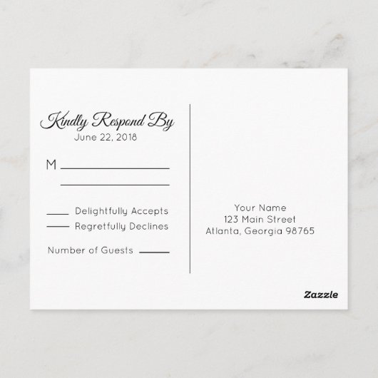 Klassische Elegante Script-UAWG Postkarte (Rückseite)
