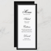 Klassische elegante Script-Wedding-Menü-Karte Menükarte (Vorne/Hinten)