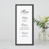 Klassische elegante Script-Wedding-Menü-Karte Menükarte (Stehend Vorderseite)