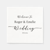 Klassische Elegante Script Wedding Napkin Serviette (Vorderseite)