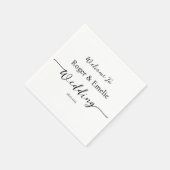 Klassische Elegante Script Wedding Napkin Serviette (Ecke)