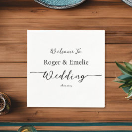 Klassische Elegante Script Wedding Napkin Serviette