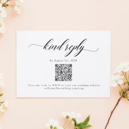 Klassische Elegante Script Wedding QR Code RSVP Ca Karte
