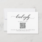 Klassische Elegante Script Wedding QR Code RSVP Ca Karte (Vorderseite)
