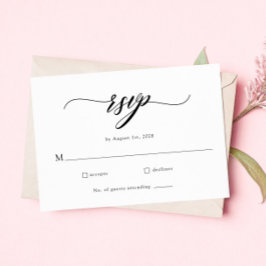 Klassische Elegante Script Wedding RSVP Card Karte