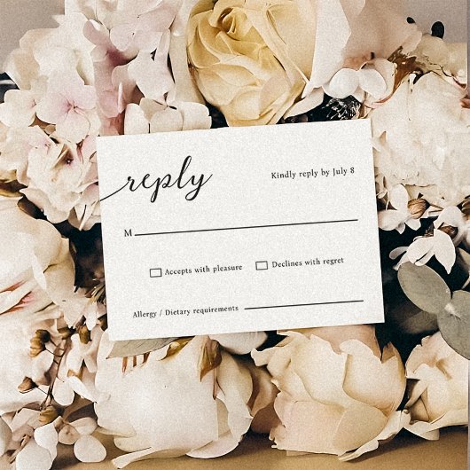Klassische Elegante Script Wedding RSVP Card Karte