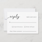 Klassische Elegante Script Wedding RSVP Card Karte (Vorderseite)