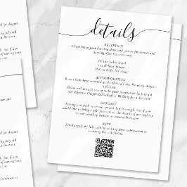 Klassische Elegante Skripte Einfache Hochzeitsdeta Begleitkarte