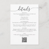 Klassische Elegante Skripte Einfache Hochzeitsdeta Begleitkarte (Vorderseite)