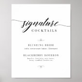 Klassische, elegante Skripte für Hochzeiten Signat Poster (Vorne)