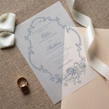 Klassische Elegante Staubblaue Blumige Hochzeitsra